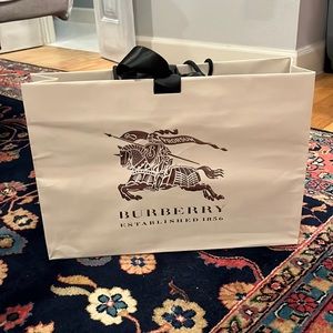 Burberry shopping bag with black ribbon 16.5 x 11.5 inches